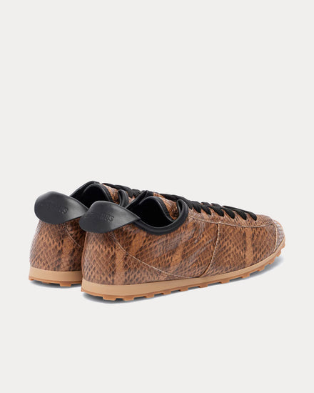 Jacquemus The Tennis Snake-Effect Leather Beige Low Top Sneakers - 4