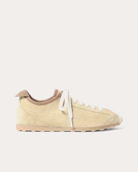 Lemaire Gummy Grips Mixed Leather Kraft Beige Low Top Sneakers - 6
