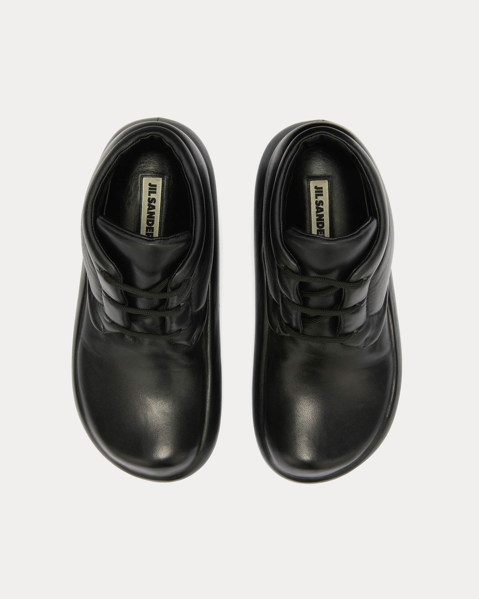 Jil Sander - Padded Lace-Up Leather Black High Top Sneakers