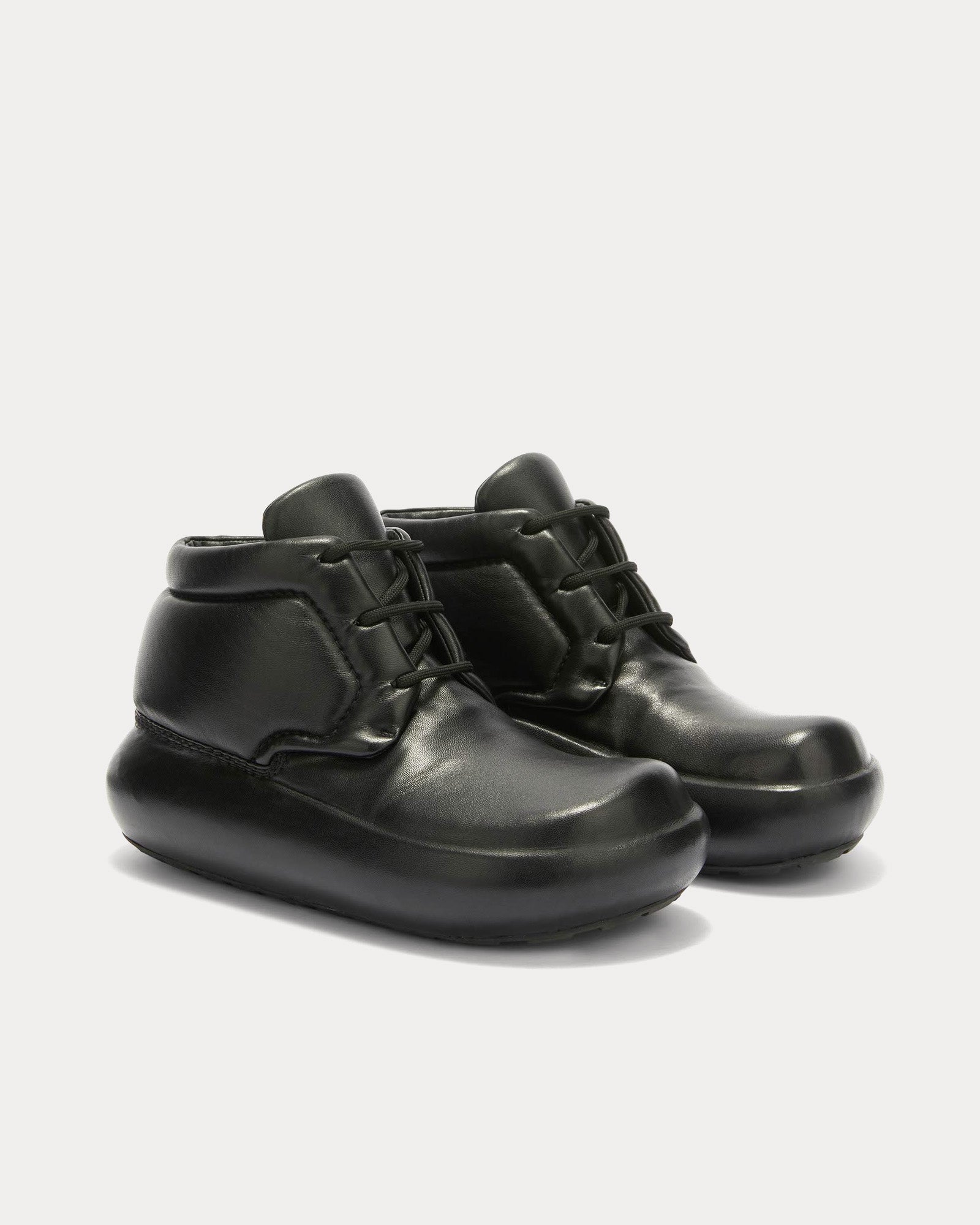 Jil Sander - Padded Lace-Up Leather Black High Top Sneakers