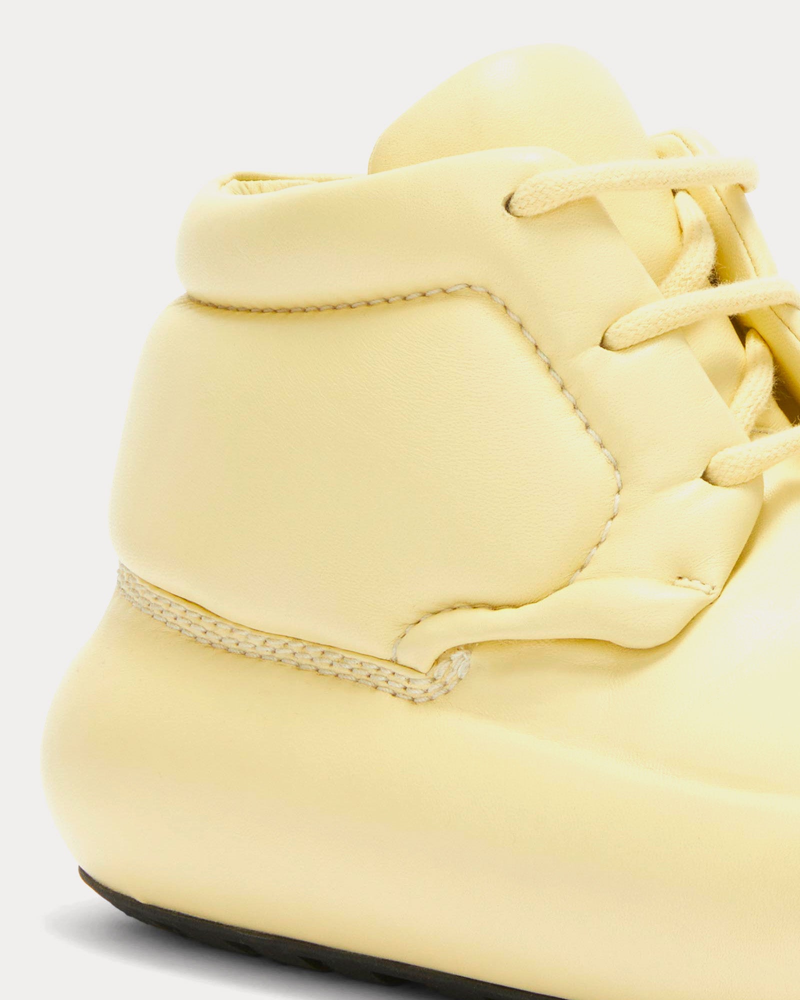 Jil Sander - Padded Lace-Up Leather Black Yellow High Top Sneakers