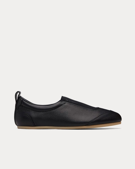 Jil Sander Etage Leather Black Slip On Sneakers - 1