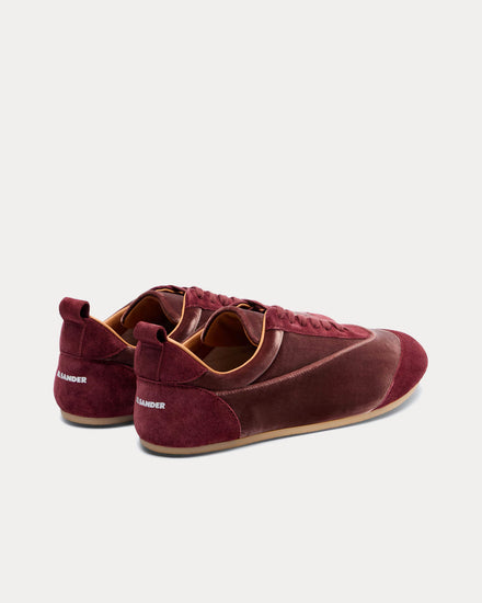 Jil Sander Etage Velvet Cherry Wood Low Top Sneakers - 4