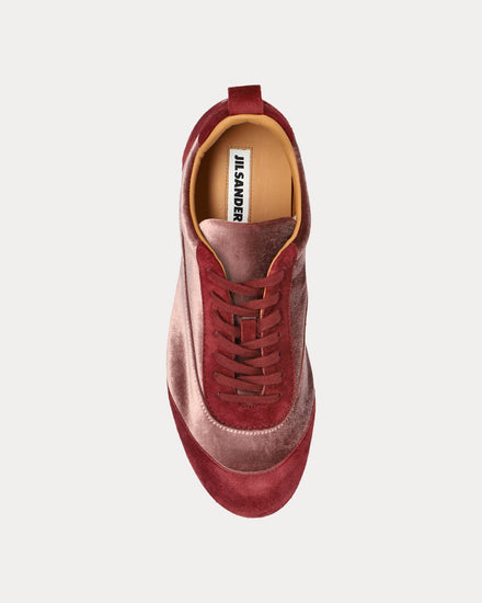 Jil Sander Etage Velvet Cherry Wood Low Top Sneakers - 2