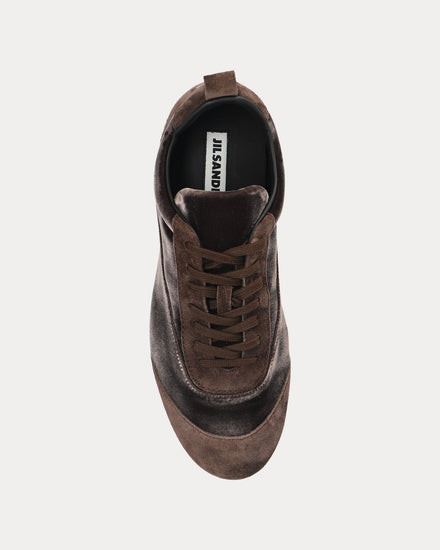 Jil Sander Etage Velvet Chocolate Plum Low Top Sneakers - 2