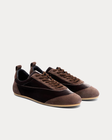 Jil Sander Etage Velvet Chocolate Plum Low Top Sneakers - 3