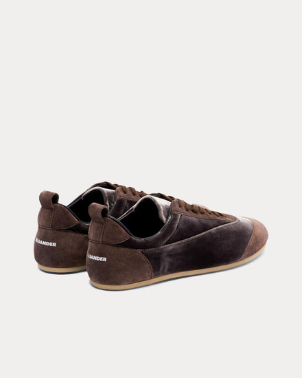 Jil Sander Etage Velvet Chocolate Plum Low Top Sneakers - 4