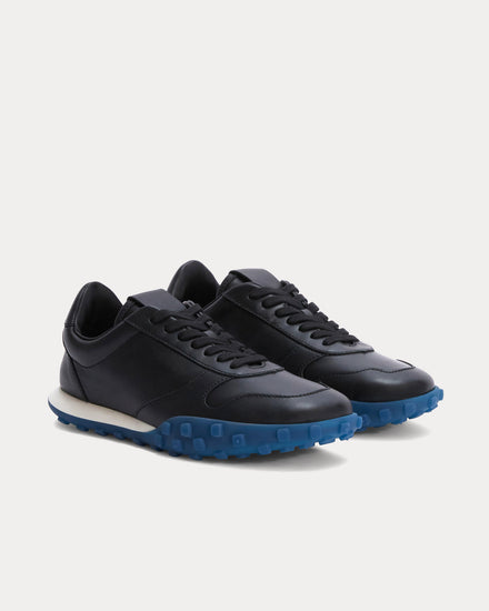 Jil Sander Moon Leather Black / Blue Low Top Sneakers - 3