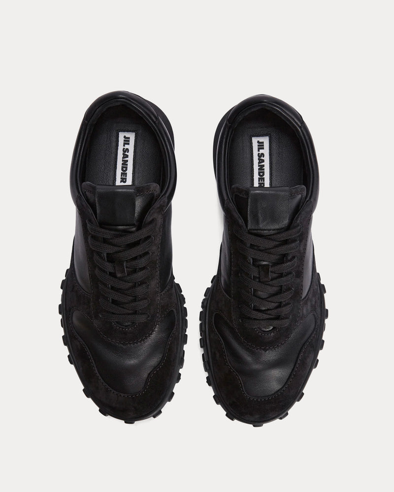 Jil Sander Moon Suede Black Low Top Sneakers - 2