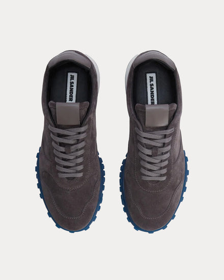 Jil Sander Moon Suede Magnet / Blue Low Top Sneakers - 2