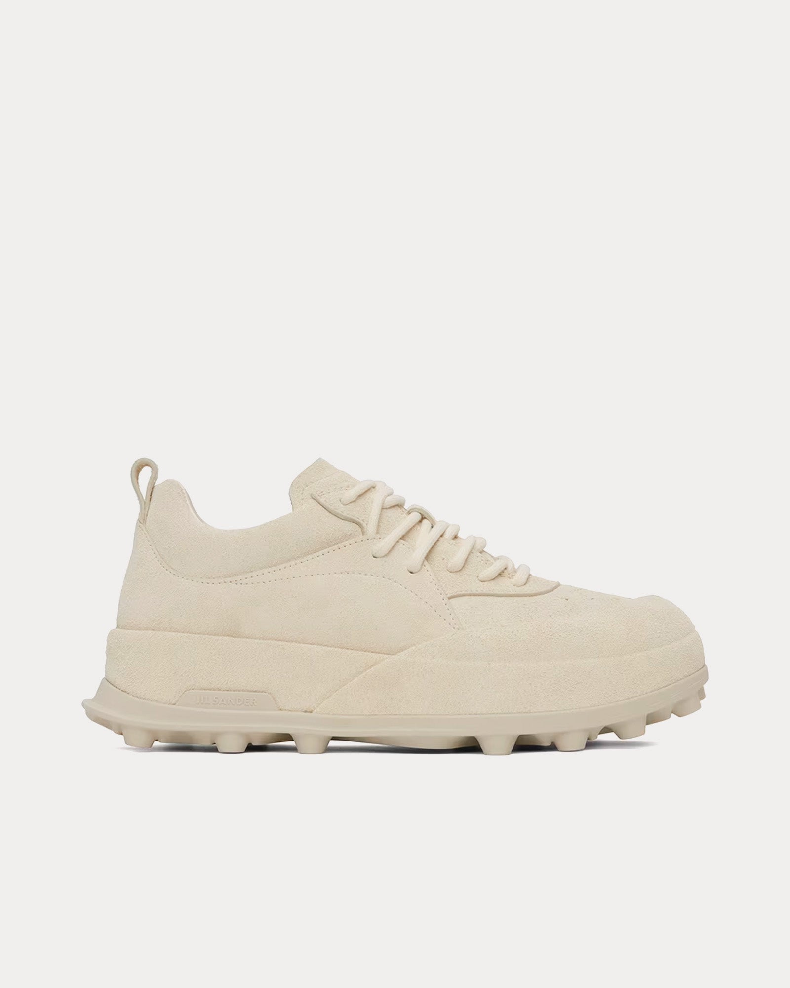 Jil Sander Men's Orb Suede Porcelain Low Top Sneakers
