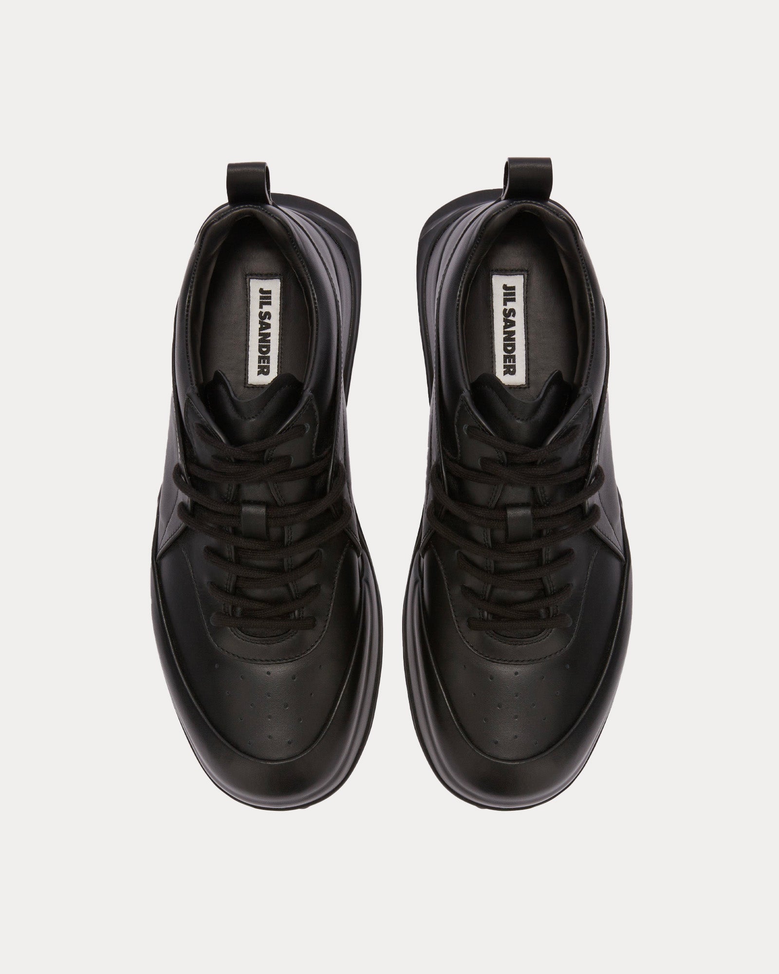 Jil Sander - Orb Leather Black Low Top Sneakers