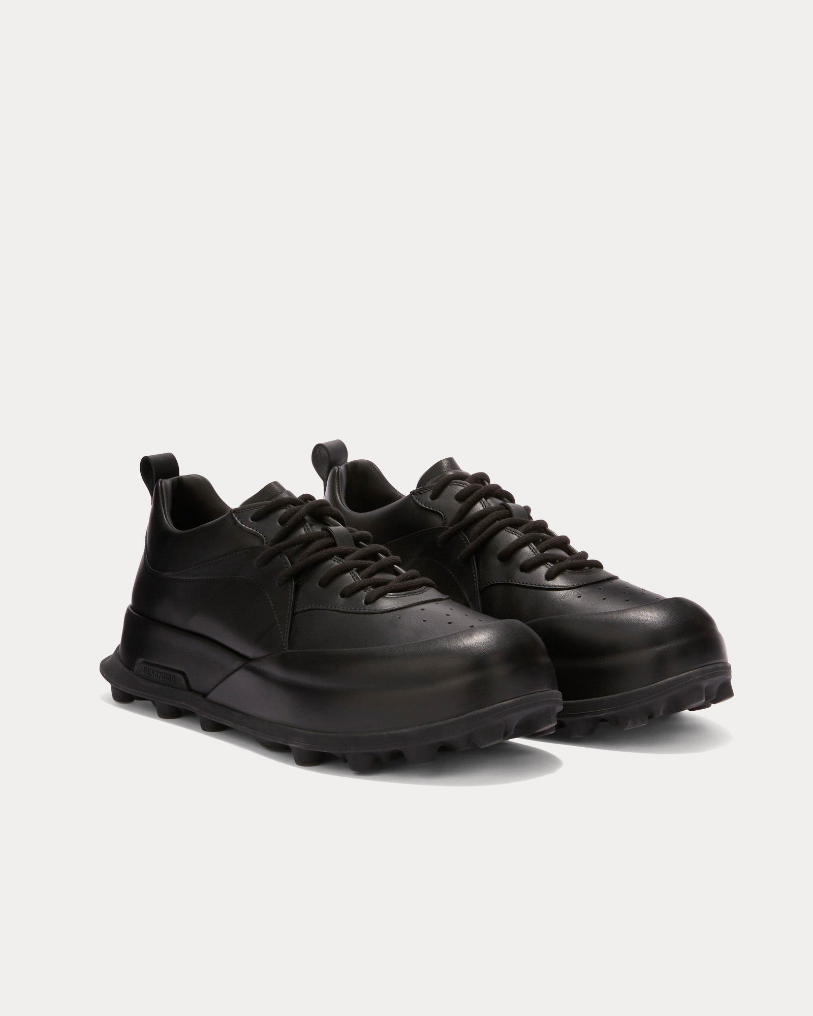 Jil Sander - Orb Leather Black Low Top Sneakers
