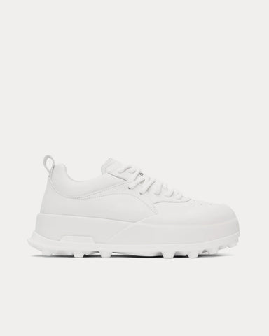 Jil Sander Orb Leather Porcelain White Low Top Sneakers