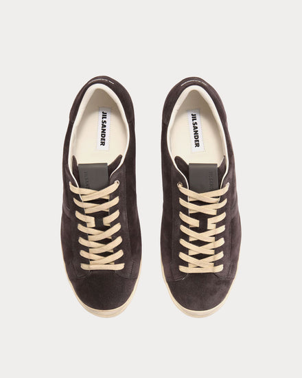 Jil Sander Suede Burgundy Low Top Sneakers - 2