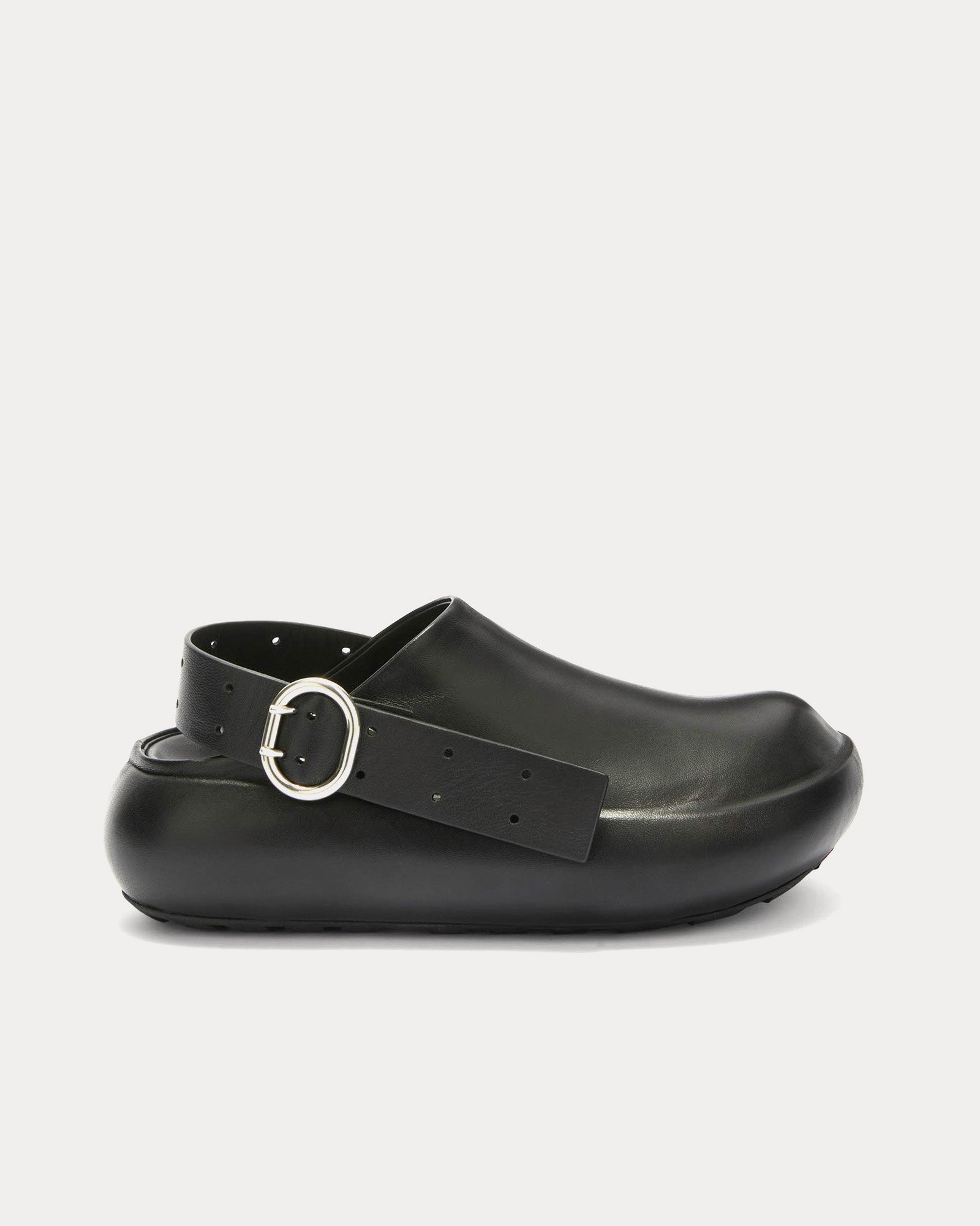Jil Sander Women's Sabot Leather Black Clogs
