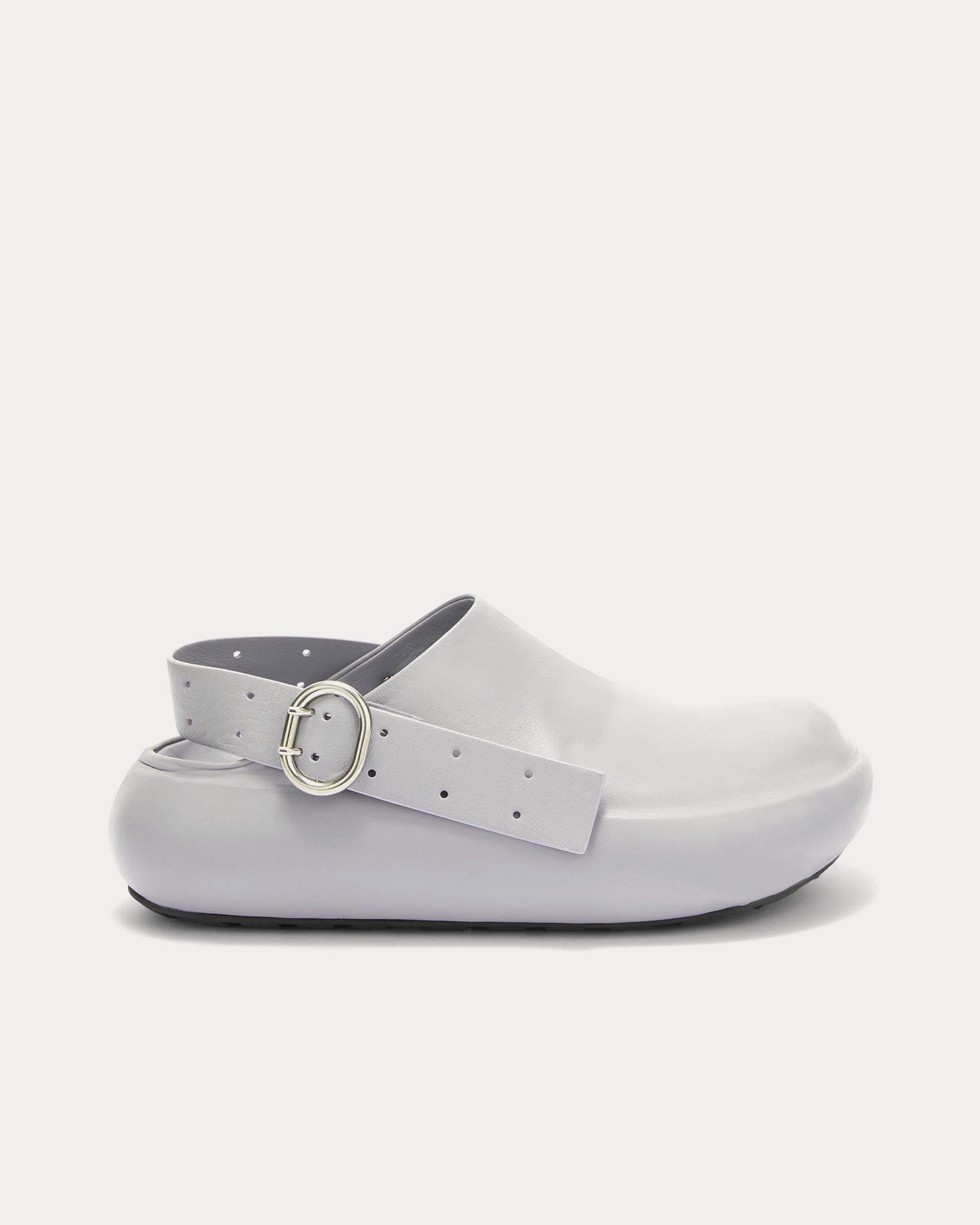 Jil Sander Women's Sabot Leather Purple Clogs