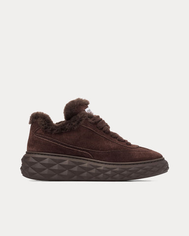 Jimmy Choo Diamond Maxi Retro F Velvet Suede Chocolate / Chocolate Low Top Sneakers
