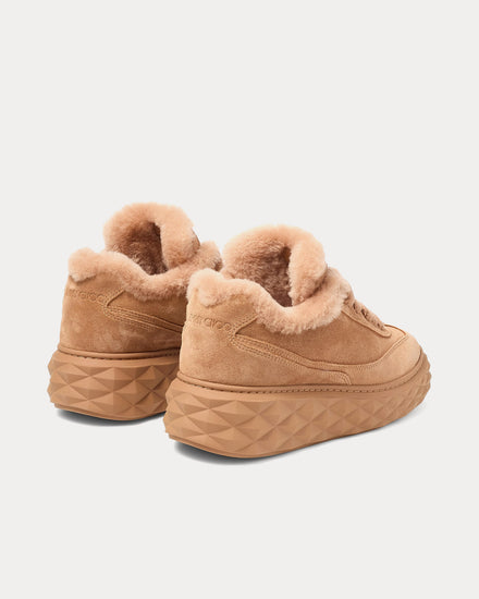 Jimmy Choo Diamond Maxi Retro F Velvet Suede Toffee / Toffee Low Top Sneakers - 5