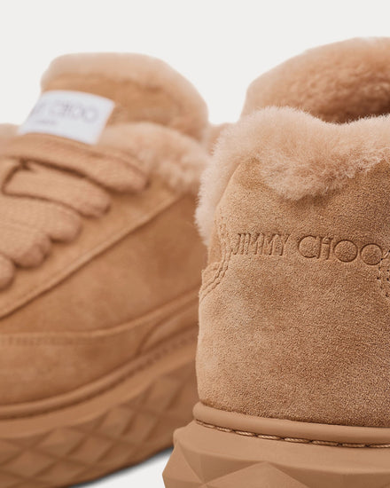 Jimmy Choo Diamond Maxi Retro F Velvet Suede Toffee / Toffee Low Top Sneakers - 4