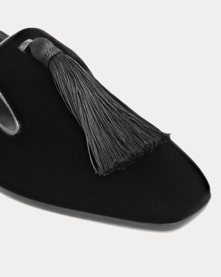 Jimmy Choo Eliot Slipper Velvet with Tassel Black Slip Ons - 5