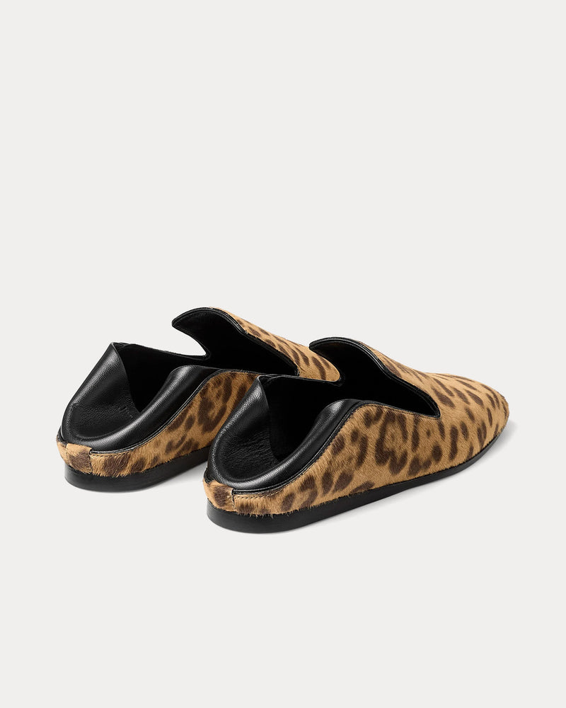 Jimmy Choo Eliot Slipper Leopard Print Pony Leather Natural Slip Ons - 4