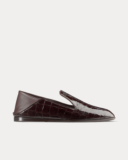 Jimmy Choo Eliot Slipper Croc-Embossed Leather Sambuco Slip Ons - 1
