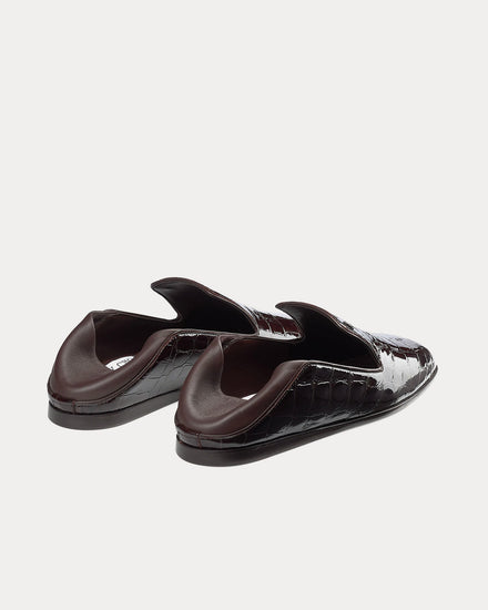 Jimmy Choo Eliot Slipper Croc-Embossed Leather Sambuco Slip Ons - 4