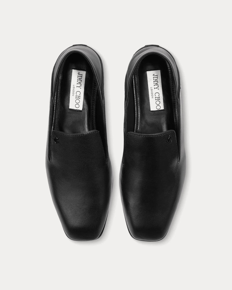 Jimmy Choo Eliot Slipper Vintage Leather Black Slip Ons - 2
