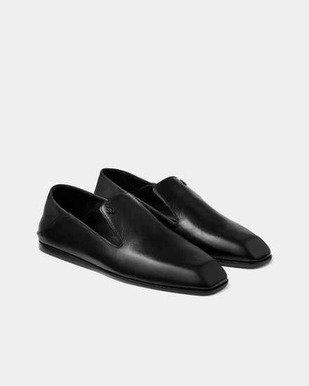 Jimmy Choo Eliot Slipper Vintage Leather Black Slip Ons - 3