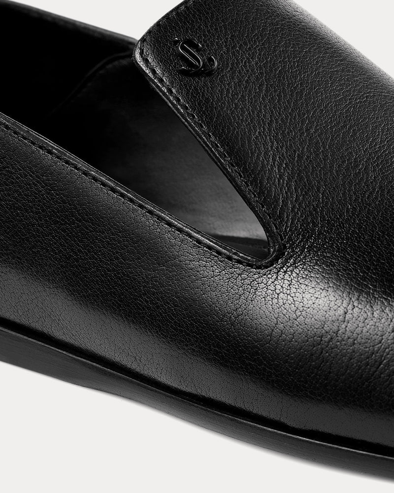 Jimmy Choo Eliot Slipper Vintage Leather Black Slip Ons - 5