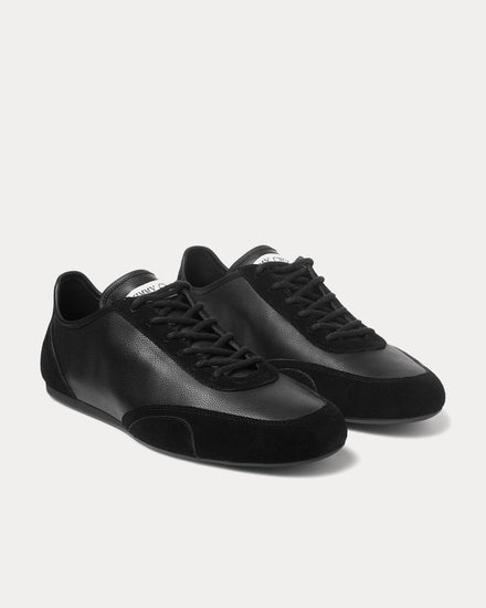 Jimmy Choo Sunny Leather & Suede Black Low Top Sneakers - 3