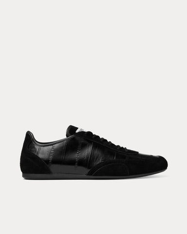 Jimmy Choo Sunny Eel Printed Leather Black Low Top Sneakers