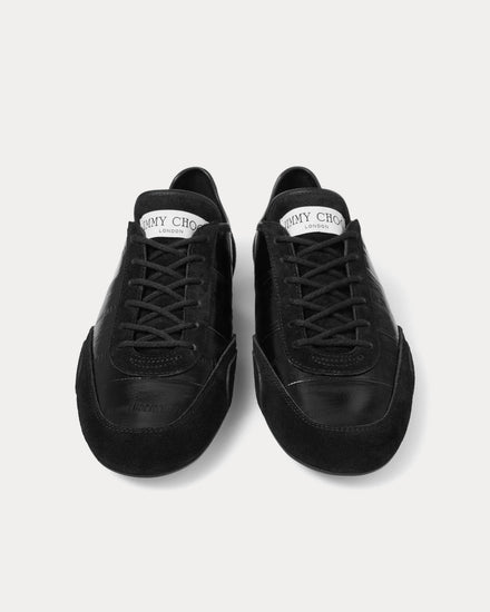 Jimmy Choo Sunny Eel Printed Leather Black Low Top Sneakers - 2