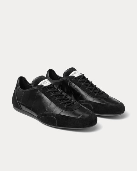 Jimmy Choo Sunny Eel Printed Leather Black Low Top Sneakers - 3