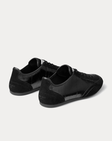 Jimmy Choo Sunny Eel Printed Leather Black Low Top Sneakers - 4