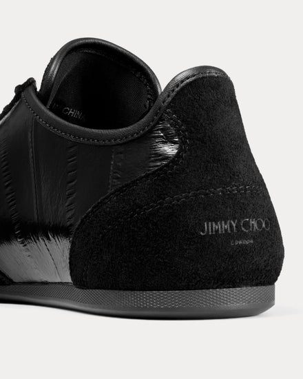 Jimmy Choo Sunny Eel Printed Leather Black Low Top Sneakers - 5