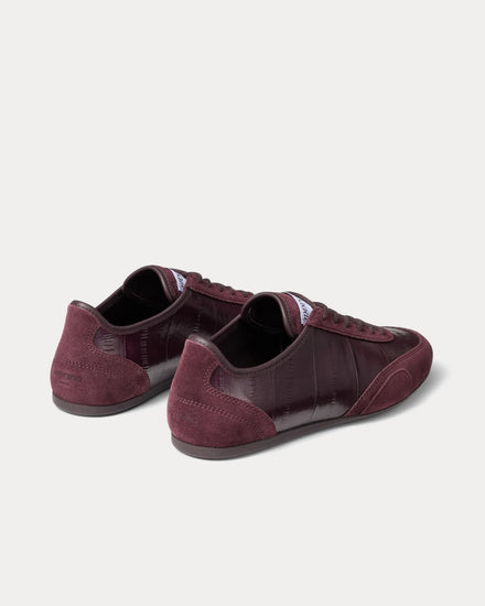 Jimmy Choo Sunny Eel Printed Leather Dark Merlot Low Top Sneakers - 4