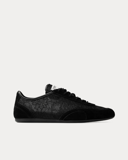 Jimmy Choo Sunny Leather Black Low Top Sneakers - 1