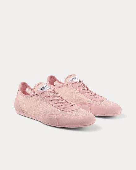 Jimmy Choo Sunny Leather Rose Low Top Sneakers - 3
