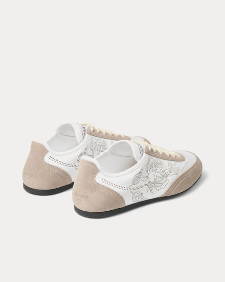 Jimmy Choo Sunny Perforated Leather White / Stone Low Top Sneakers - 4