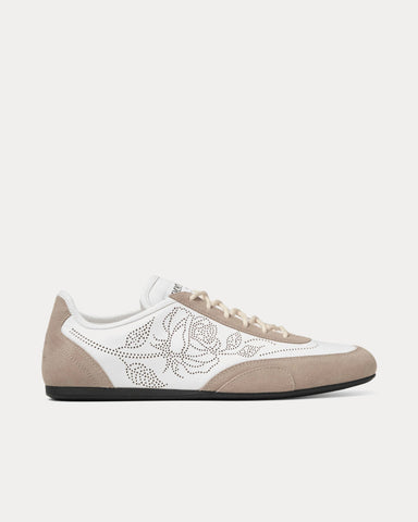 Jimmy Choo Sunny Perforated Leather White / Stone Low Top Sneakers