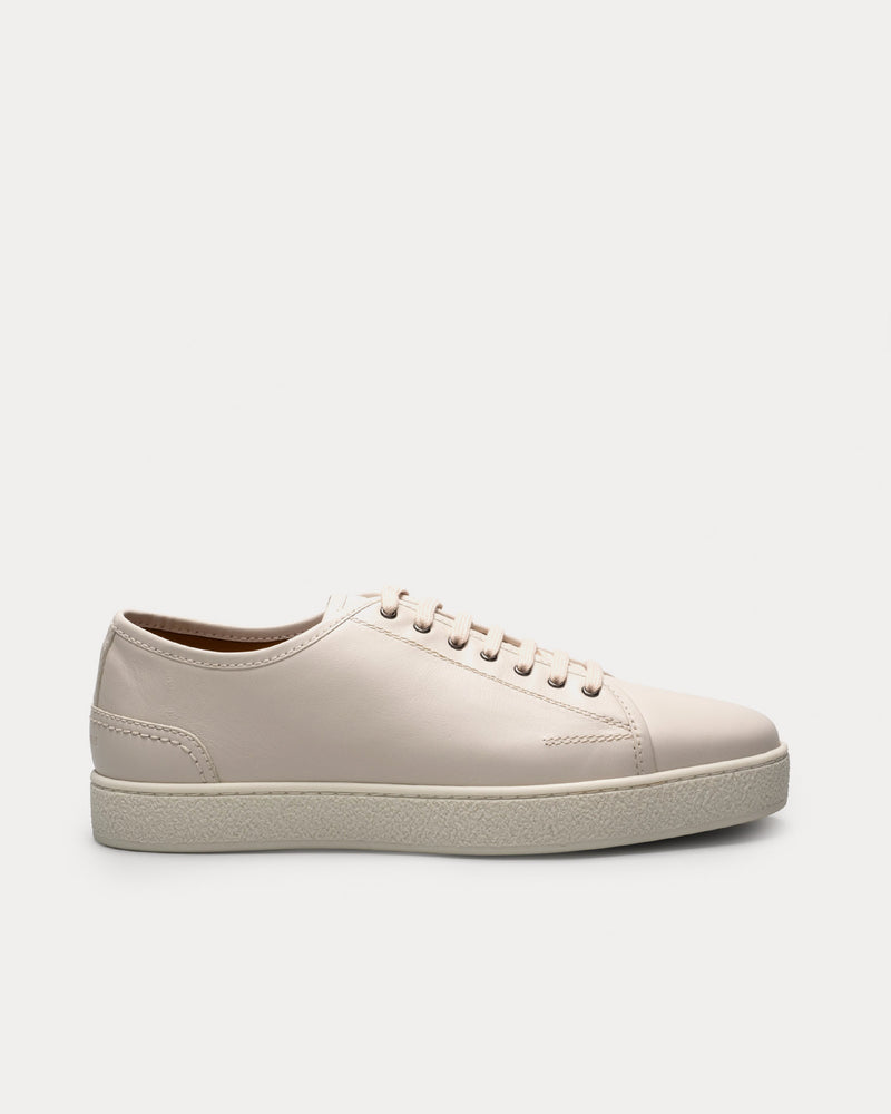 John Lobb Men's Stockwell Calf Leather White Low Top Sneakers