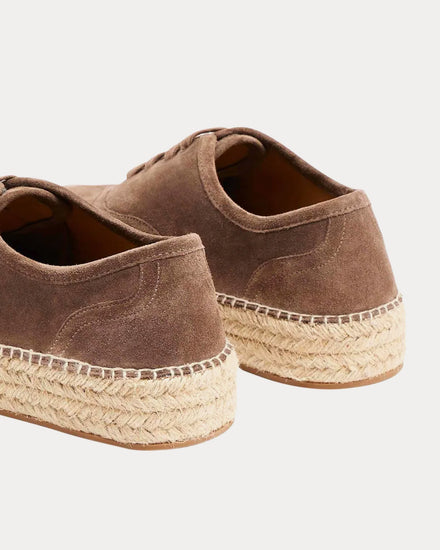 JW Anderson Lace-Front Platform Espadrilles Suede Taupe Low Top Sneakers - 4