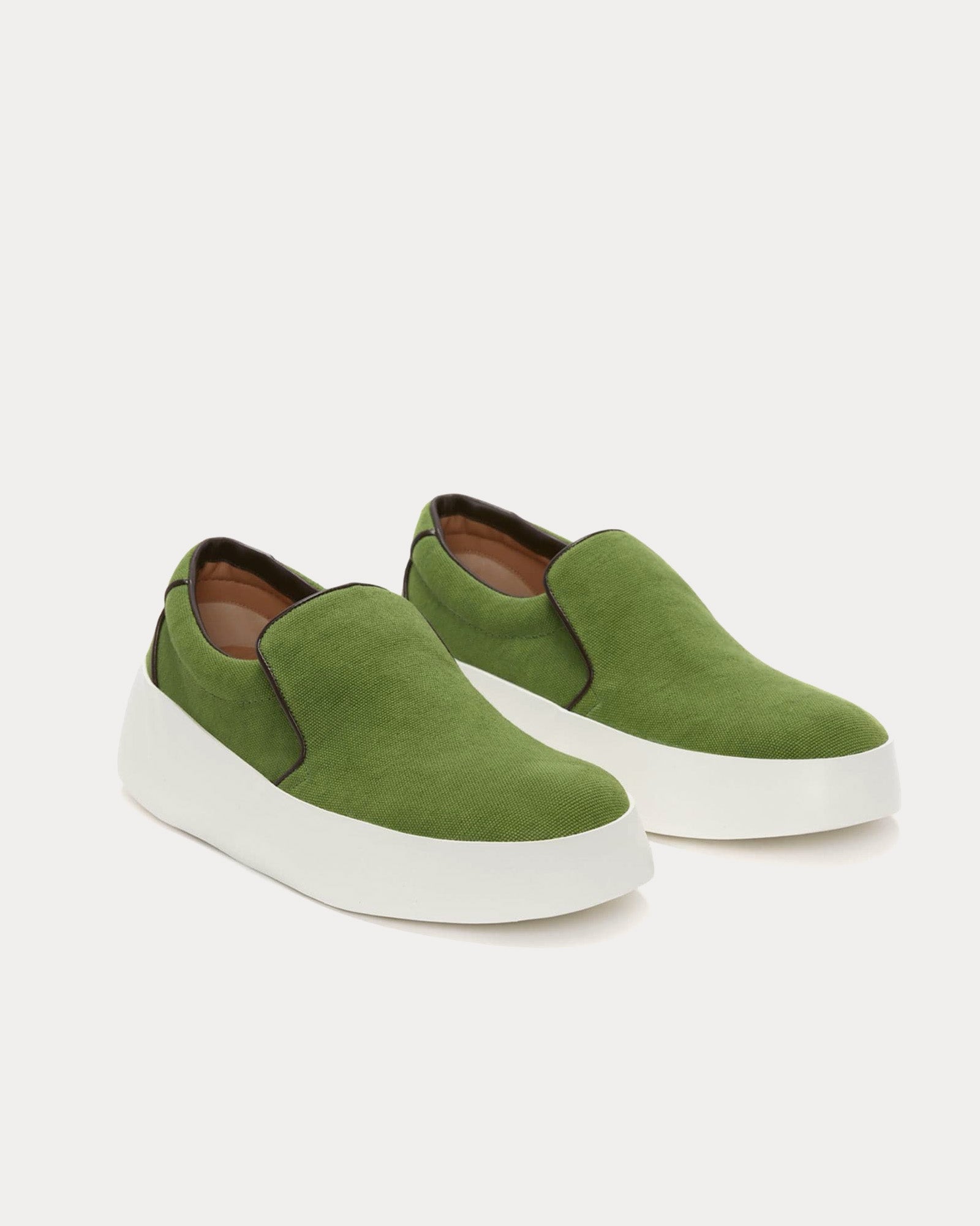JW Anderson - Leather Green Slip On Sneakers