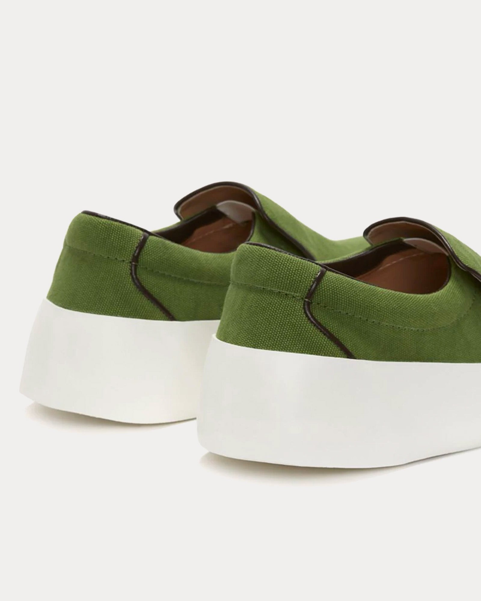 JW Anderson - Leather Green Slip On Sneakers