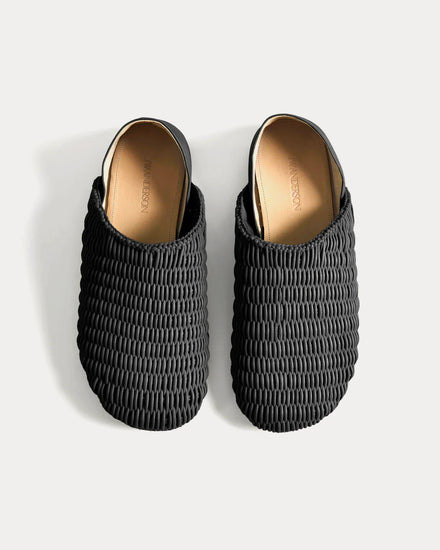 JW Anderson Slipper Woven Leather Black Mules - 2