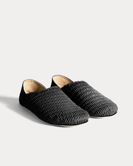 JW Anderson Slipper Woven Leather Black Mules - 3