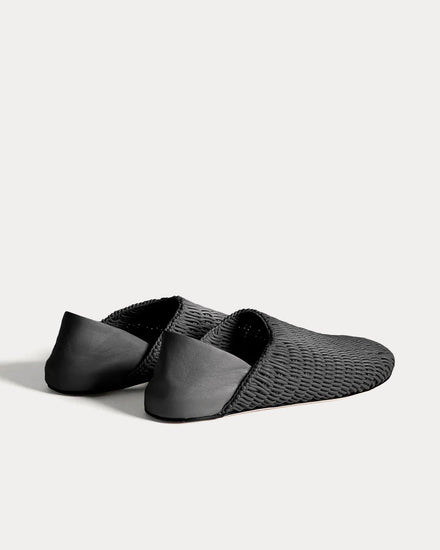 JW Anderson Slipper Woven Leather Black Mules - 4