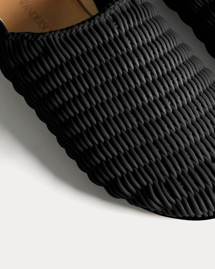 JW Anderson Slipper Woven Leather Black Mules - 5